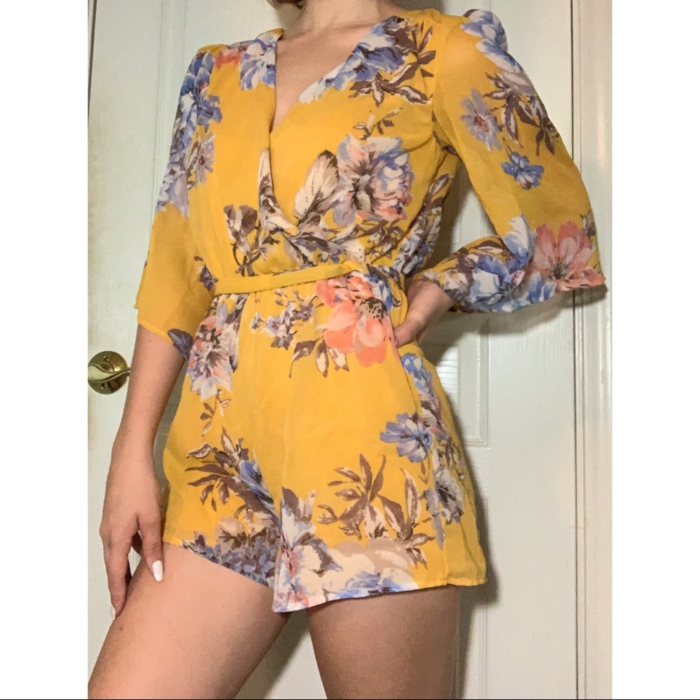 Yellow Flowered Romper